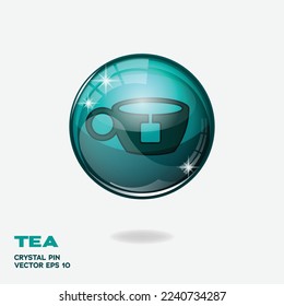 Tosca-blauer Glossetaste mit Tee-Logo-Element