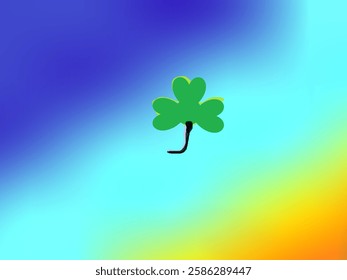 tosca, blue and orange background with green leaf