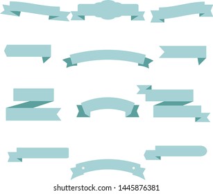 Tosca Blue Ribbon Set InIsolated White Background, Vector Illustration