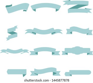 Tosca Blue Ribbon Set InIsolated White Background, Vector Illustration
