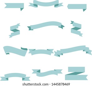 Tosca Blue Ribbon Set InIsolated White Background, Vector Illustration