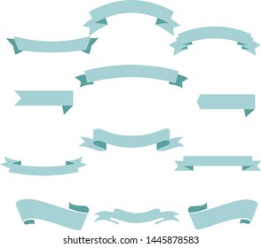 Tosca Blue Ribbon Set InIsolated White Background, Vector Illustration