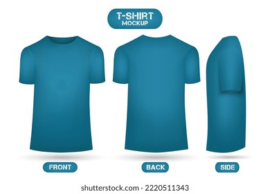 Tosca color plain t-shirt mockup	