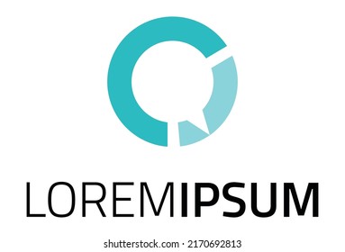 Tosca color Simple Circle Bubble Chat Logo Design