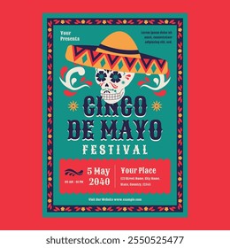 Tosca Flat Design Cinco de Mayo Social Media Flyer