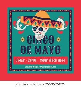 Tosca Flat Design Cinco de Mayo Social Media Post