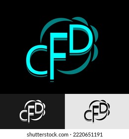 Tosca green letter CFD logo on black background Vector