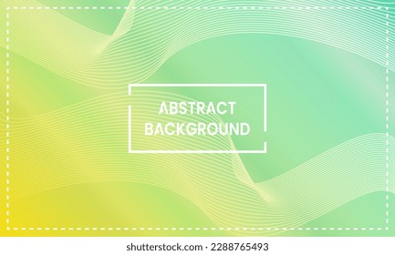 tosca green and yellow shiny gradient abstract background with frame and wavy line pattern. modern and colorful. used for backdrop, wallpaper, homepage, banner of copy space