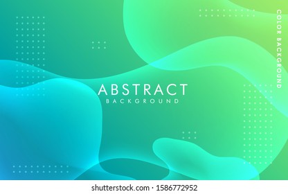 Tosca liquid color background. Dynamic textured geometric element design with dots decoration. Modern green and blue gradient light vector illustration.
