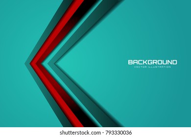 Tosca and red gradient contrast tech arrows background. Vector illustration corporate design