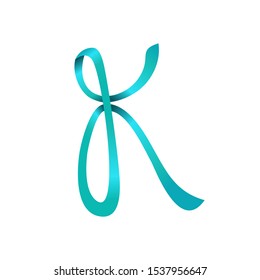 Tosca Ribbon Initial K Lettermark Symbol Design