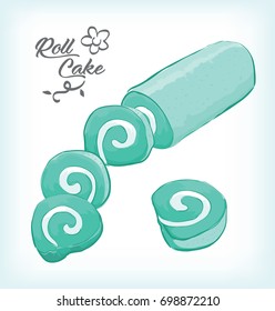 tosca roll cake vector