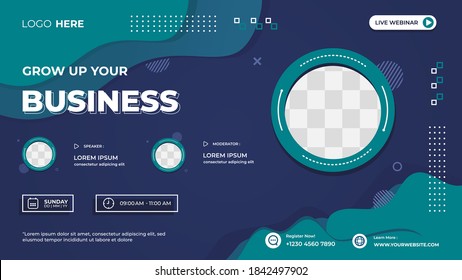 Tosca wave and Fluid background with memphis style, Suitable for web banner, business webinar, seminar, Online Courses, landing page, poster and many more