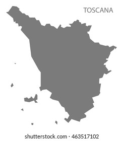 Toscana Italy Map in grey