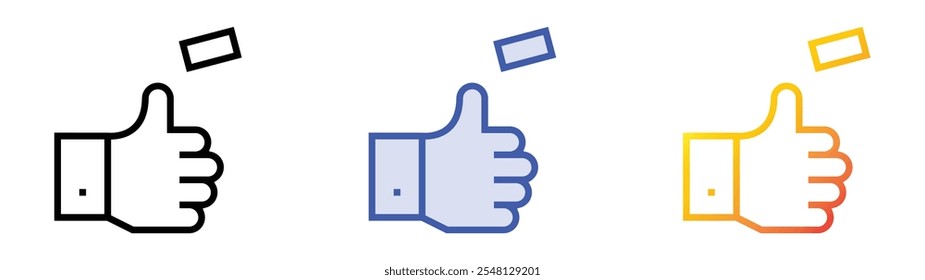 toss icon. Linear, Blue Fill and Gradient Style Design Isolated On White Background