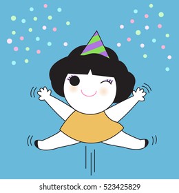 Toss Some Confetti In The Air And Celebrate Festive Card Character illustration