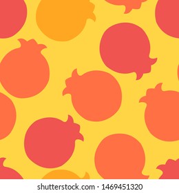 Tossed honey warm pomegranates lineart repeating pattern