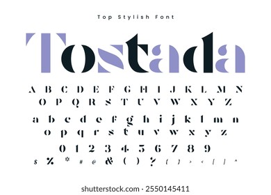 Tostada Stylish alphabet display vector font and Beautiful luxury Font
