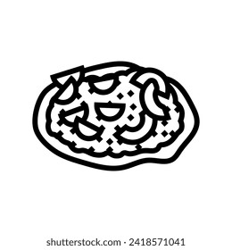 tostadas mexican cuisine line icon vector. tostadas mexican cuisine sign. isolated contour symbol black illustration