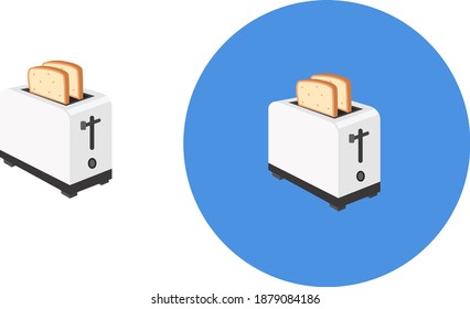 Tosted Brot, Illustration, Vektorgrafik auf weißem Hintergrund.