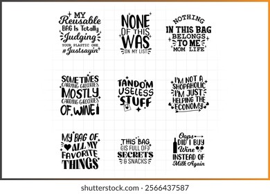 Tot Bag Saying Bundle, Tot Bag Quotes For Print