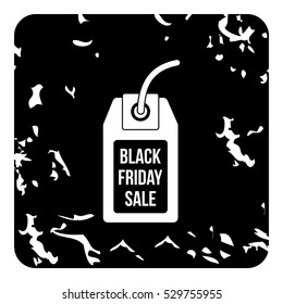 Total black friday icon. Grunge illustration of total black friday vector icon for web