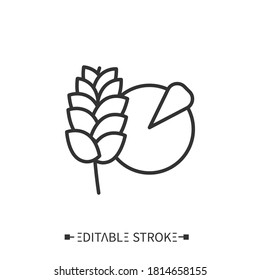 Total Carbohydrates Line Icon. Carbs Content. Macronutrients. Nutrition Facts. Healthy, Balanced Nutrition Concept. Diet.Isolated Vector Illustrations. Editable Stroke