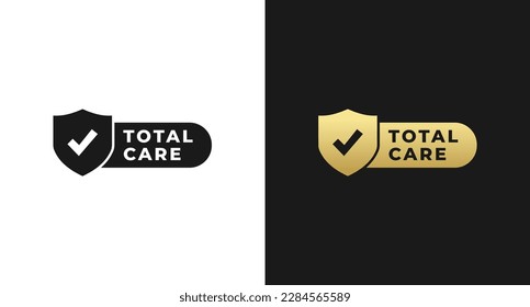 Total care label or total care badge vector isolated in flat style. Best total care label for product packaging. Simple total care badge for product design element.