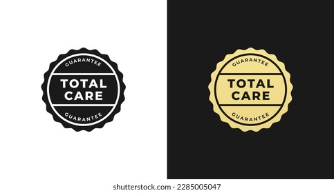 Total care label vector or total care stamp vector isolated in flat style. Best total care label for product packaging. Simple total care stamp for product design element.