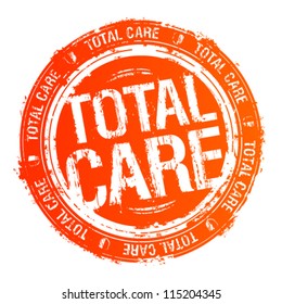 Total care rubber stamp.