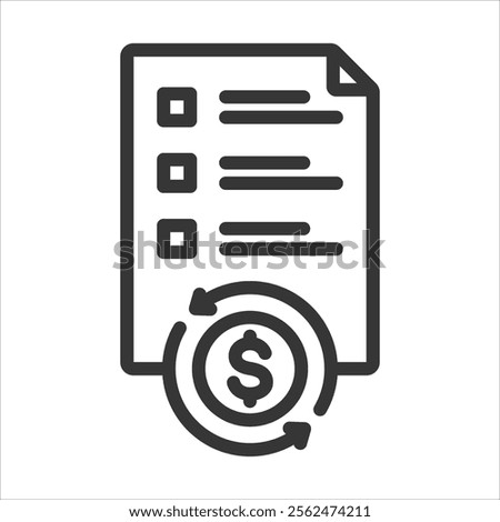 Total Cost Outline Icon Vector Illustration