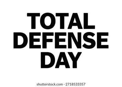 Tipografía del Día de la Defensa Total Vector Diseño