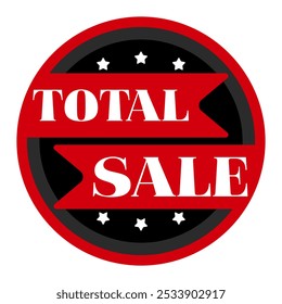 Desconto total. Venda, melhor oferta, promoção, compras, emblema vermelho, evento, marketing, comércio eletrônico, compensação, ofertas, varejo, branding, oferta especial, preço, desconto.