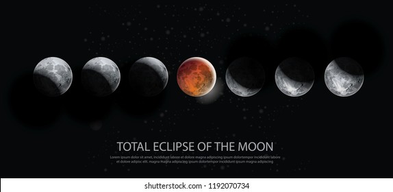 Total Eclipse of the Moon Vector illustration