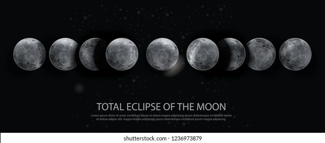 Total Eclipse of the Moon Vector illustration