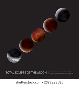 Total Eclipse of the Moon Vector illustration