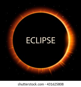 Total eclipse of the sun, eclipse background, vector illustration