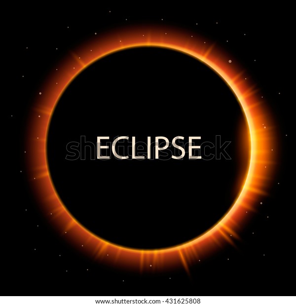 Total eclipse of the sun, eclipse\
background, vector\
illustration