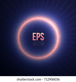 Total eclipse of the sun. Space vector illustration to put your text on it. Abstract planet vector image.