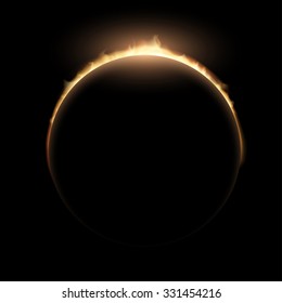 Total eclipse of the sun. Stock vector illustration.