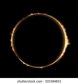 Total eclipse of the sun. Stock vector illustration.