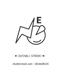 Total energy line icon. Energy value. Macronutrients. Nutrition facts. Healthy, balanced nutrition concept. Diet. Isolated vector illustrations. Editable stroke 