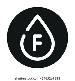 Total fat line black icon. Nutrition facts. 