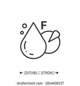 Total Fat Line Icon. Fat Content. Macronutrients. Nutrition Facts. Healthy, Balanced Nutrition Concept. Diet. Isolated Vector Illustrations.Editable Stroke