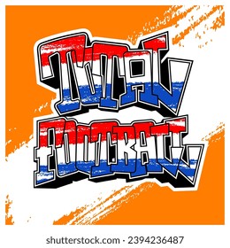 Total football vector typography with grunge brush polish