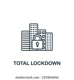 Total Lockdown icon. Line simple Quarantine icon for templates, web design and infographics