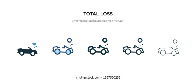 total loss icon in different style vector illustration. two colored and black total loss vector icons designed in filled, outline, line and stroke style can be used for web, mobile, ui
