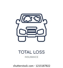 total loss icon. total loss linear symbol design from Insurance collection.