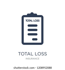 total loss icon. Trendy flat vector total loss icon on white background from Insurance collection, vector illustration can be use for web and mobile, eps10
