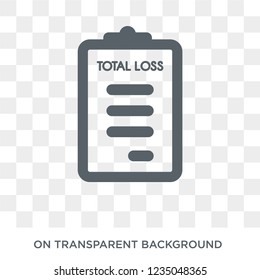 total loss icon. Trendy flat vector total loss icon on transparent background from Insurance collection. 